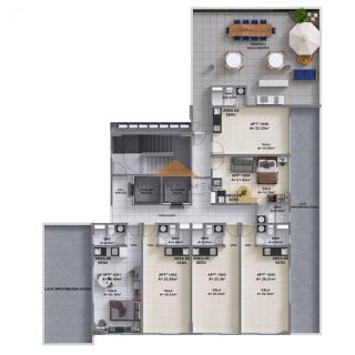 Edifício Domus Augusto Lins e Silva, 21 a 31m², fechaduras eletrônicas, piso em porcelanato, a 5 minutos a pé da praia