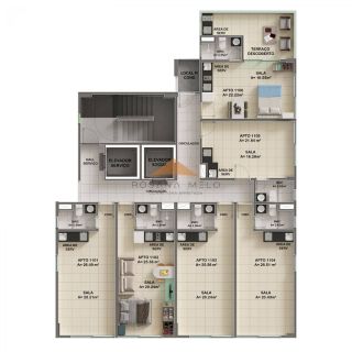 Edifício Domus Augusto Lins e Silva, 21 a 31m², fechaduras eletrônicas, piso em porcelanato, a 5 minutos a pé da praia