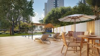 Edifício Domus Augusto Lins e Silva, 21 a 31m², fechaduras eletrônicas, piso em porcelanato, a 5 minutos a pé da praia
