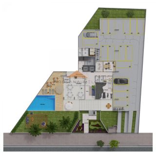 Edifício Domus Augusto Lins e Silva, 21 a 31m², fechaduras eletrônicas, piso em porcelanato, a 5 minutos a pé da praia
