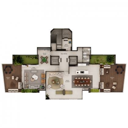 Edifício Mario Oliveira, 133m², 4 quartos, 3 suítes, lavabo, varanda gourmet, dependência completa, 2 vagas de garagem