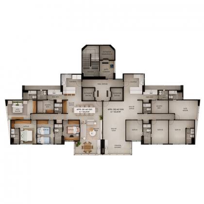 Edifício Mario Oliveira, 133m², 4 quartos, 3 suítes, lavabo, varanda gourmet, dependência completa, 2 vagas de garagem