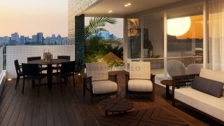 Apartamento com 4 quartos, 133m², lavabo, varanda gourmet, dependência completa, 2 vagas de garagem em Boa Viagem