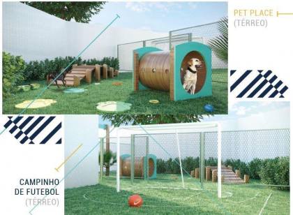 Apartamento à venda no Edifício Easy Barra, 58,83m², 2 quartos, 1 suíte, varanda, área de serviço, 1 vaga de garagem.