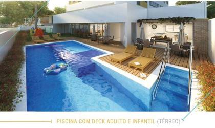 Apartamento à venda no Edifício Easy Barra, 58,83m², 2 quartos, 1 suíte, varanda, área de serviço, 1 vaga de garagem.