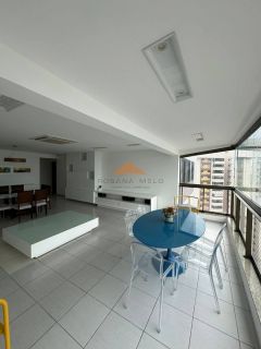 Edifício Joana Dhalia, 170m², 3 suítes, 1 Suíte Master, lavabo, mobiliado, dependência completa, 3 vagas de garagem