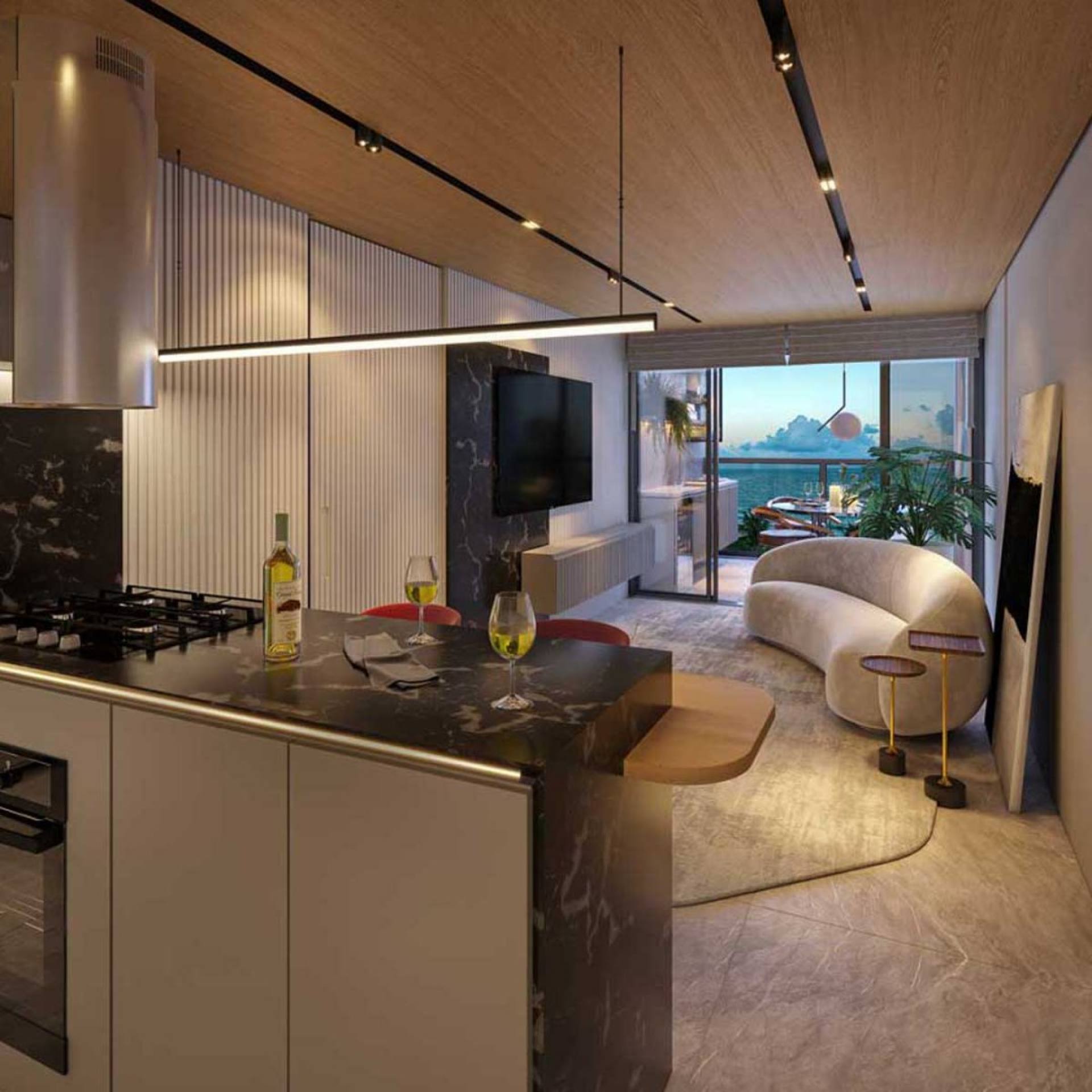 Apartamento a venda no Edifício Oscar Freire, 50,54m², 2 quartos, 1 suíte, 1 vaga de garagem, a poucos metros da praia.