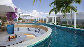 Noah Living: flat moderno, 19m², a 70 metros da Praia do Cupe e com piscinas na cobertura