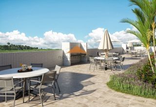 Edf. Costa Báltica, 69m², 3 quartos, 1 suíte, varanda, área de serviço e lazer completo