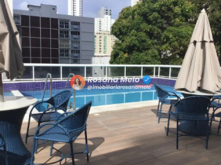 Edf. Rio Sena, andar alto, duas quadras da praia, 158m², varanda, 4 quartos (3 suítes), 3 vagas, lazer completo, Boa Viagem