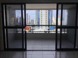 Edf. Rio Sena, andar alto, duas quadras da praia, 158m², varanda, 4 quartos (3 suítes), 3 vagas, lazer completo, Boa Viagem