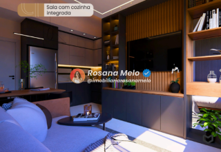 Edf. Ária Boa Vista, apartamento com 23m², 1 quarto, sala com cozinha integrada, lazer completo, Boa Vista.