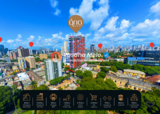 Edf. Ária Boa Vista, apartamento com 23m², 1 quarto, sala com cozinha integrada, lazer completo, Boa Vista.