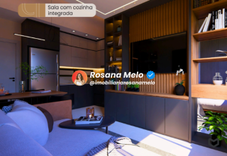 Edf. Ária Boa Vista, apartamento com 37,63m², 2 quartos, sala com cozinha integrada, lazer completo, Boa Vista.