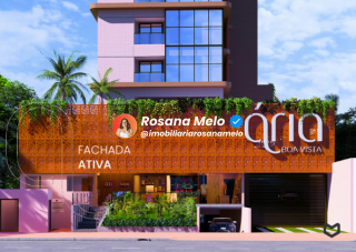 Edf. Ária Boa Vista, apartamento com 37,63m², 2 quartos, sala com cozinha integrada, lazer completo, Boa Vista.
