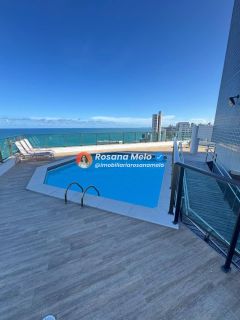Edf. Zezé Cardoso, 84m², nascente, vista mar, 3 quartos (1 suíte), lazer completo, Boa Viagem.