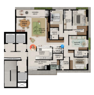 Edf. JARDINS ÂNGELA VIEIRA - 172m², 4 suítes com uma suítes master, 3 vagas, lazer completo