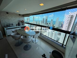 Edf. Míriam Dubeux, apartamento andar alto, 186m², 3 (suítes), 3 vagas cobertas, lazer completo, Boa Viagem.