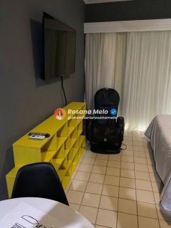 Edf. Costa Mar by Atlântica, stúdio mobiliado beira mar, 30m², varanda, lazer completo, Piedade
