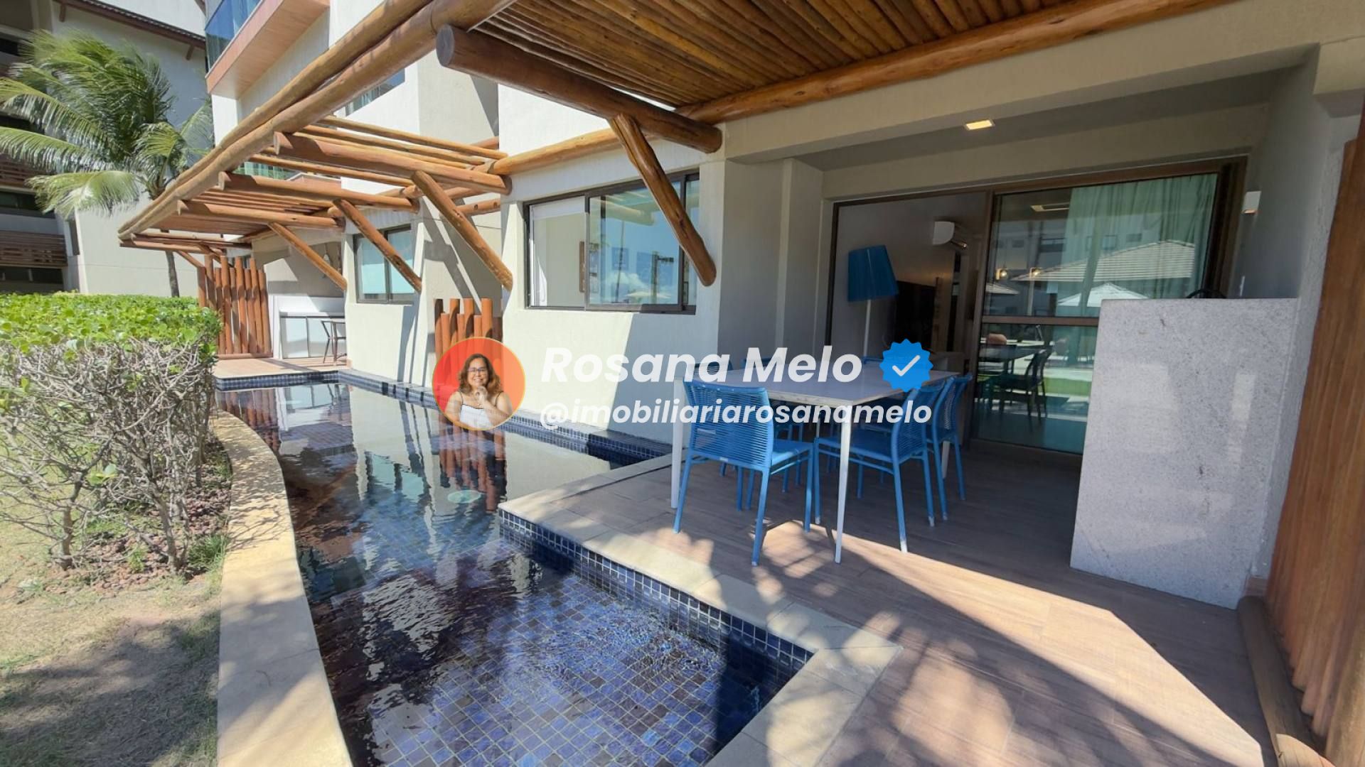 Apartamento térreo à venda com 72,97m², piscina privativa, 2 quartos, Condomínio La Fleur Polinésia, em Muro Alto