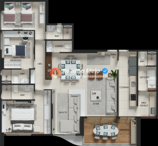 Apartamento 4 quartos (2 suítes), 132m², lazer completo, Edf. Alameda Jardins, Boa Viagem