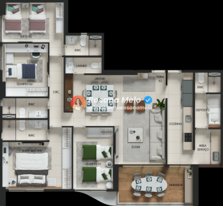 Apartamento 4 quartos (2 suítes), 132m², lazer completo, Edf. Alameda Jardins, Boa Viagem