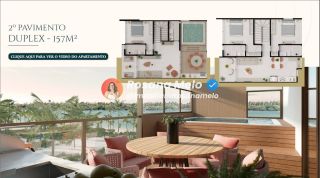 Apartamento duplex, 3 quartos, 157m², piscina privativa, 2 vagas, Amura Carneiros, Tamandaré