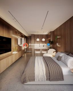 Studio com varanda, 28,48m², piscina com borda infinita, Sollaro Studio Design, Boa Viagem