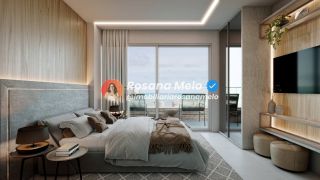 Studio com varanda, 28,48m², piscina com borda infinita, Sollaro Studio Design, Boa Viagem