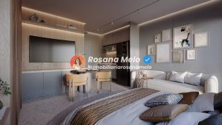 Studio com varanda, 28,48m², piscina com borda infinita, Sollaro Studio Design, Boa Viagem