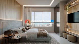 Studio com varanda, 28,48m², piscina com borda infinita, Sollaro Studio Design, Boa Viagem