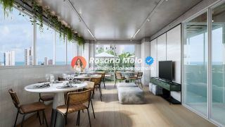 Studio com varanda, 28,48m², piscina com borda infinita, Sollaro Studio Design, Boa Viagem