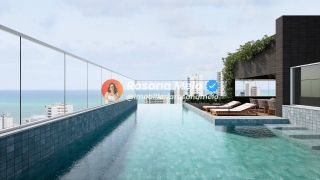 Studio com varanda, 28,48m², piscina com borda infinita, Sollaro Studio Design, Boa Viagem