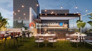 Studio com varanda, 28,48m², piscina com borda infinita, Sollaro Studio Design, Boa Viagem