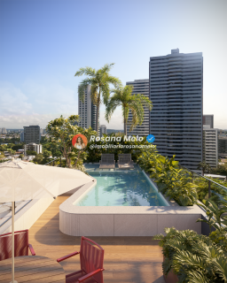 Apartamento 3 suítes, 129,37m², rooftop com piscina, Aurum Hall, Casa Forte