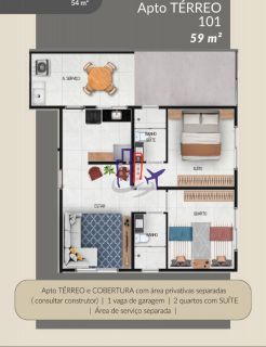Apartamento Com área Privativa com 02 quartos 01 suíte no bairro São Joaquim em Contagem