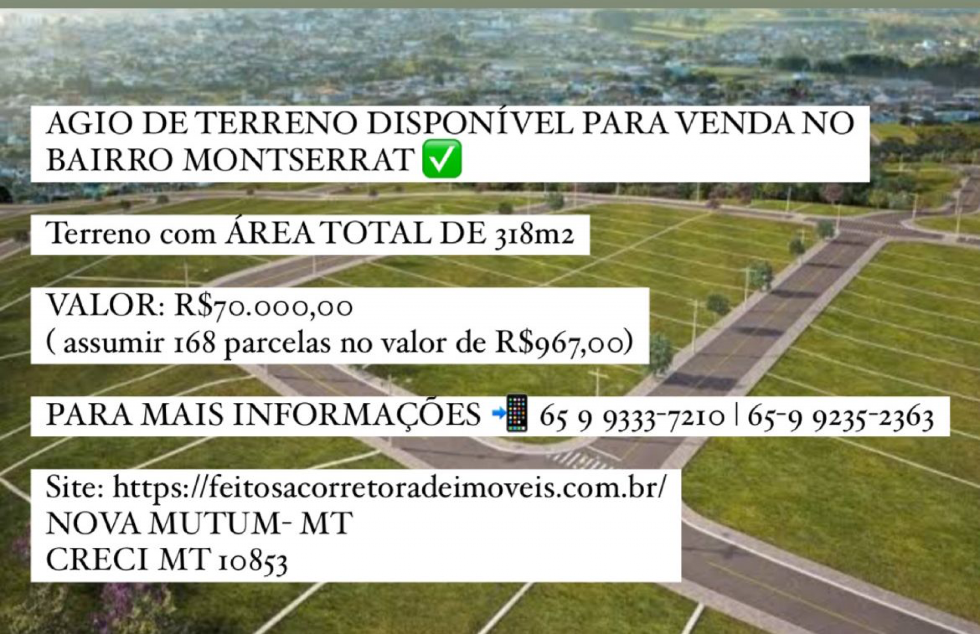 AGIO DE TERRENO DISPONÍVEL PARA VENDA NO BAIRRO MONTSERRAT