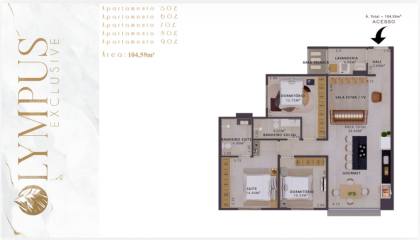 Venda no Edifício Olympus Exclusive - Apartamento de 77,59 m²