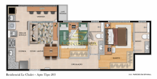 LE CHALET - Apartamento de 2 dormitórios oferece uma suíte