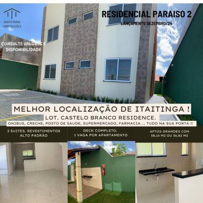 APARTAMENTOS NO BARROCÃO ITAITINGA