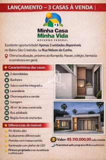 Casa na praia á Venda MINHA CASA MINHA VIDA - Bairro São Cristóvão em Barra Velha