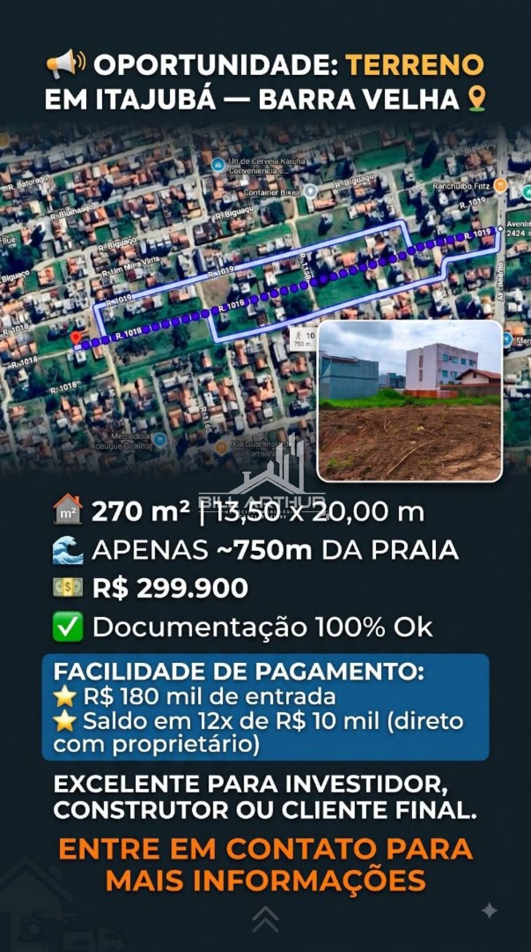 OPORTUNIDADE – TERRENO À VENDA | ITAJUBÁ – BARRA VELHA/SC
