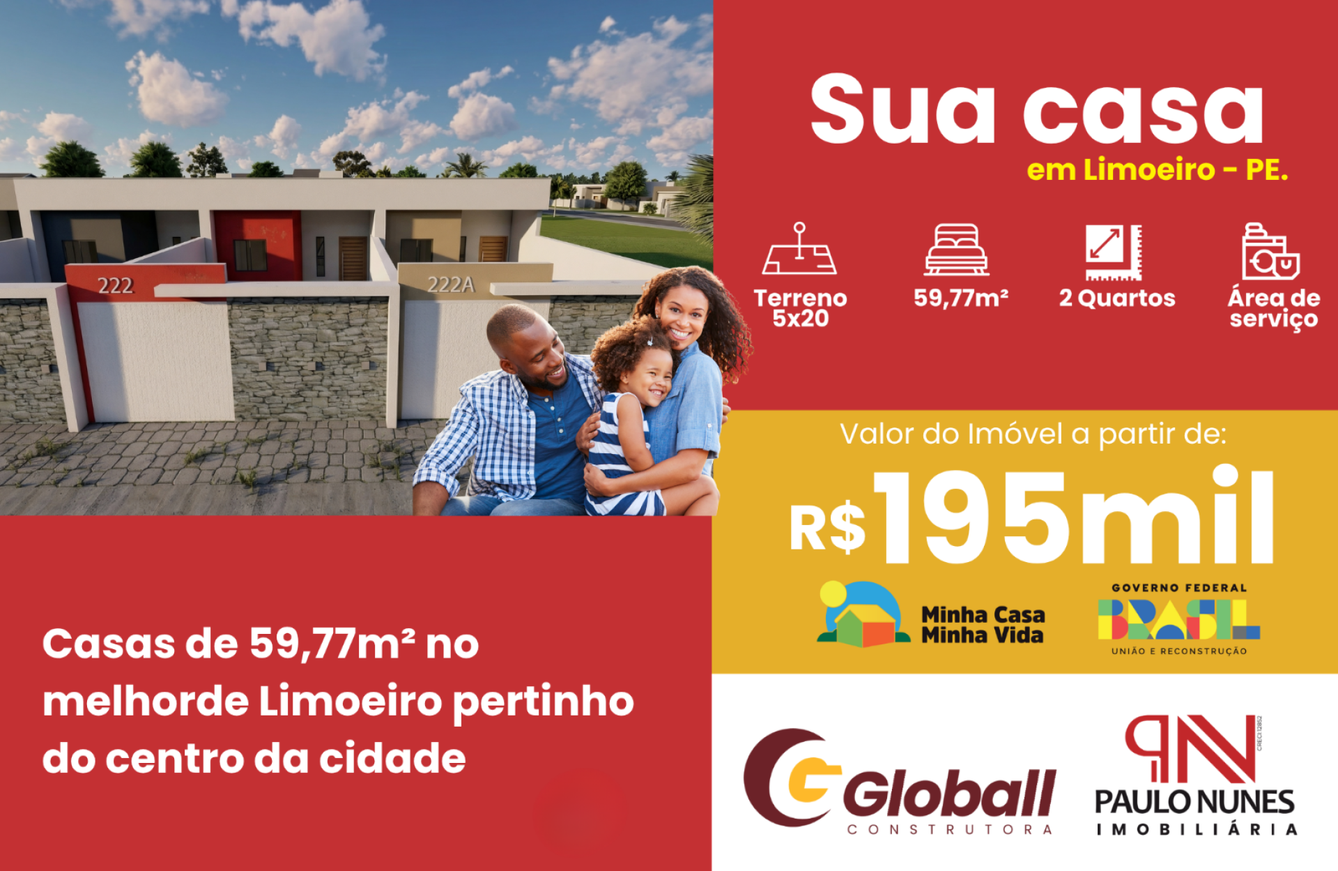 Casas prontas em Limoeiro - Pernambuco.