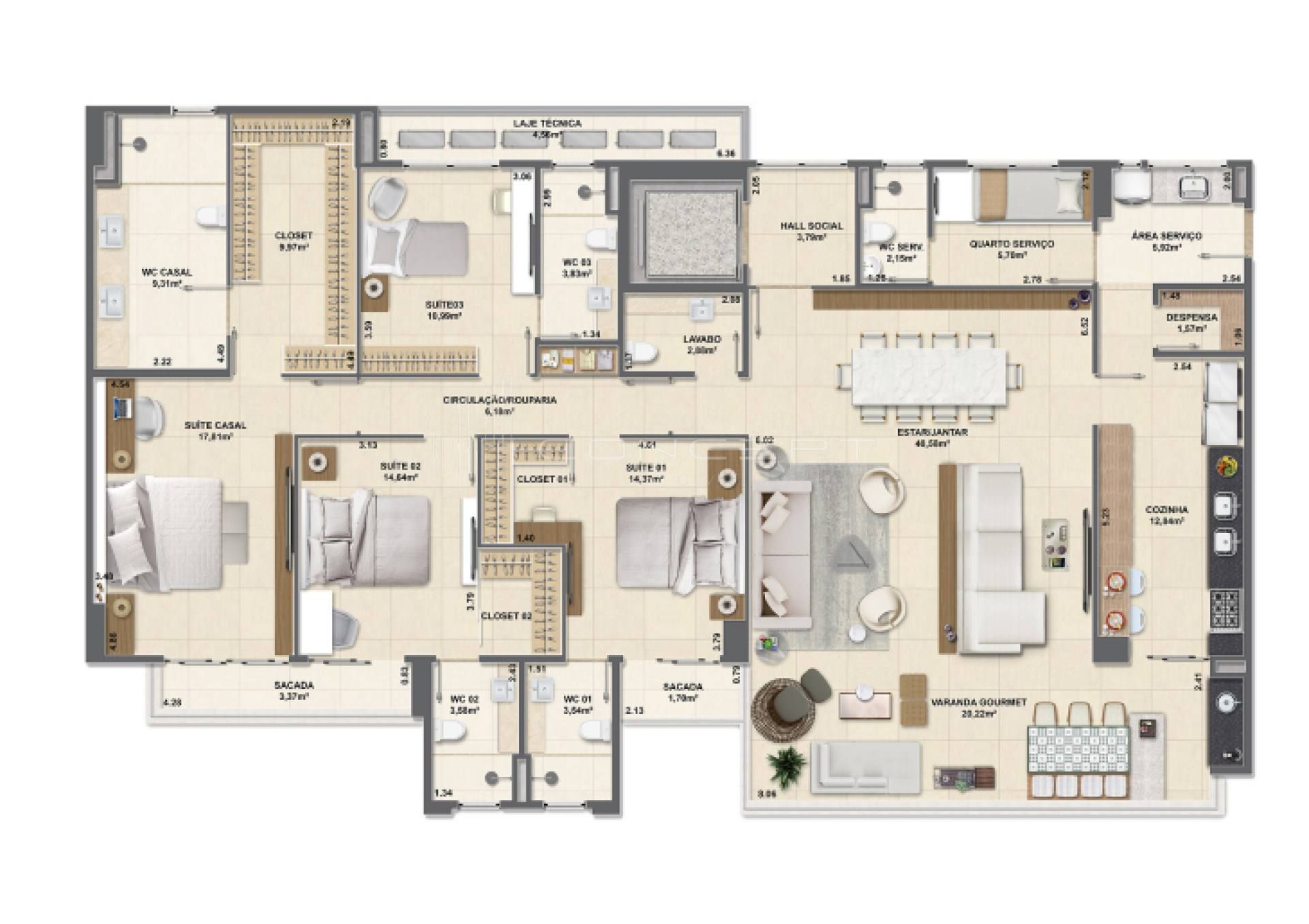 Apartamento King à venda no The Pallace