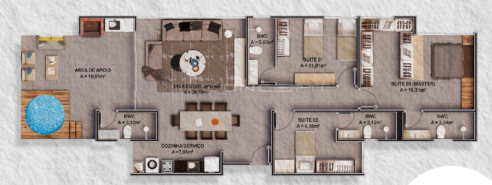 Cobertura de 133m² à venda no Condomínio Aquarela Dirceu