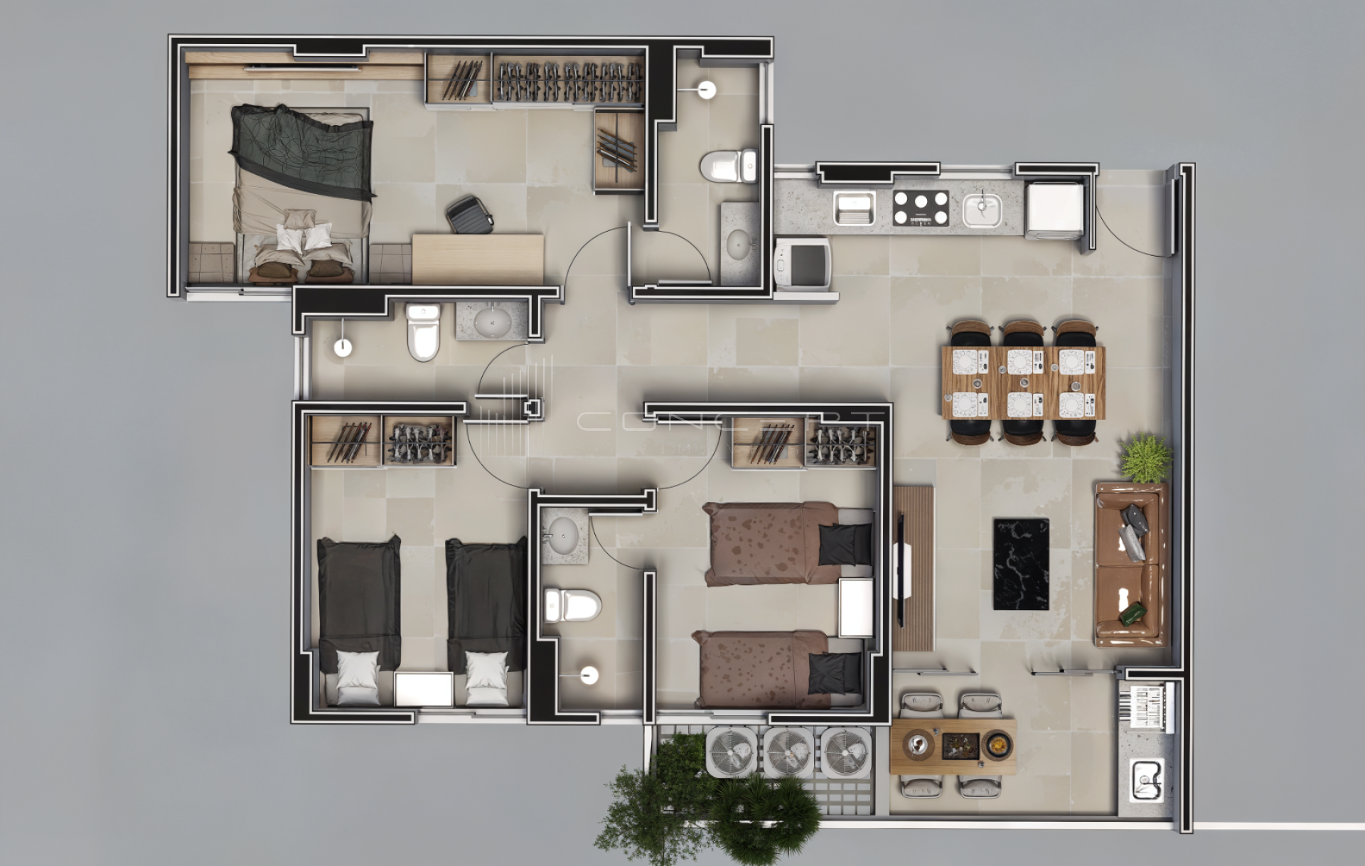 Apartamento no Bairro de Fátima no Condomínio Amana Residence - 3 suítes