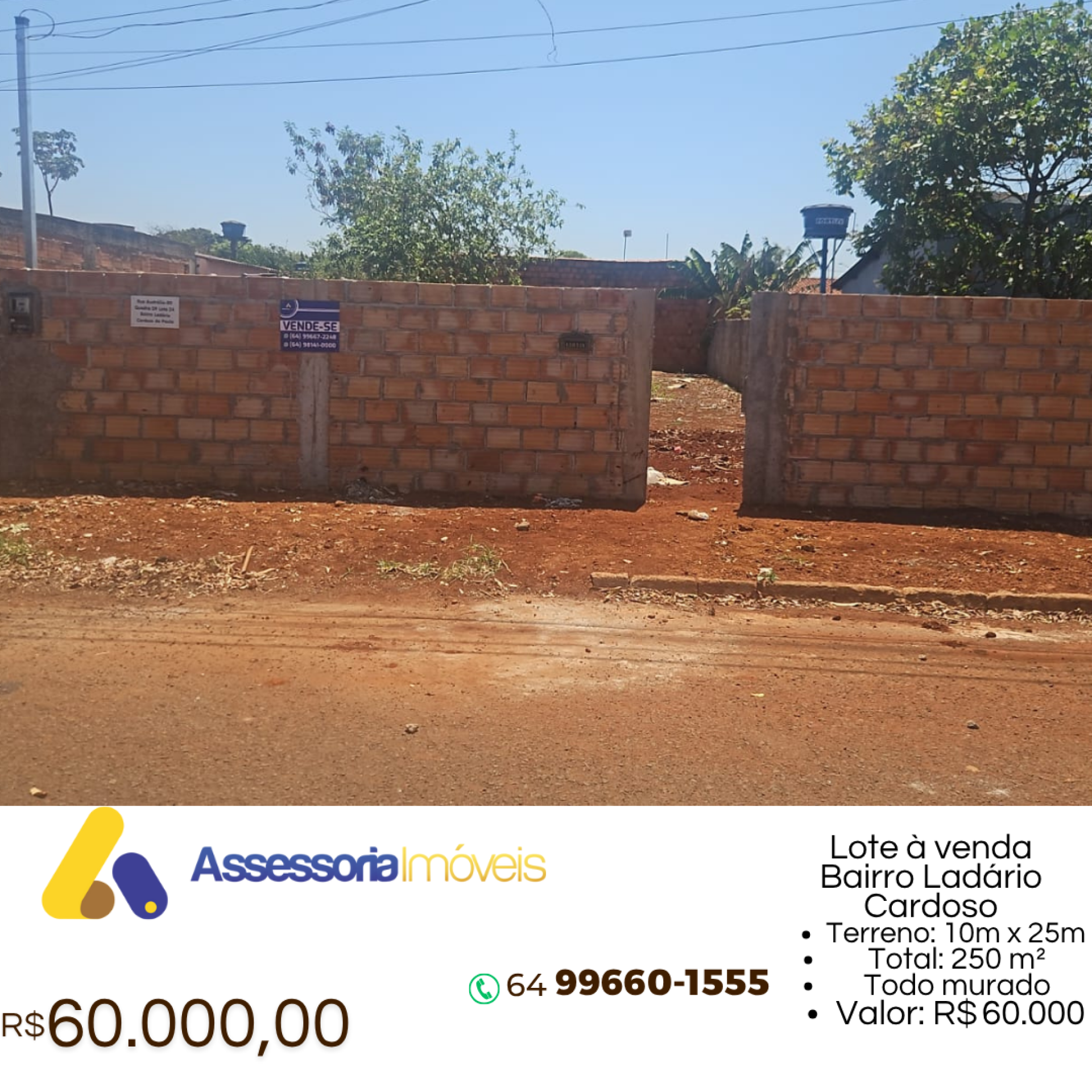 Vende-se terreno no bairro Ladario Cardoso