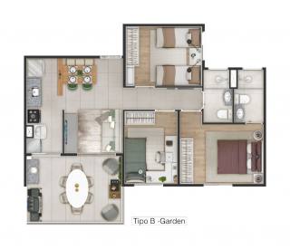 Raizes Apartamento em Cotia de 3 dorms com sacada