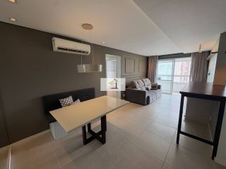 Lindo apartamento de 2 quartos com sacada gourmet e vista para o mar no Estreito
