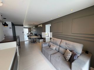 Lindo apartamento de 2 quartos com sacada gourmet e vista para o mar no Estreito